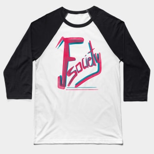 Fsociety tech graffiti black Baseball T-Shirt